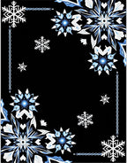 Winter White Blue Snowflake Medallion Rug
