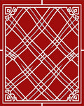 Bold Red White Intersecting Lines Rug