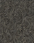 Cream Swirls Black Contemporary Abstract Rug