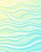 Soft Aqua Blue Wave Lines Rug