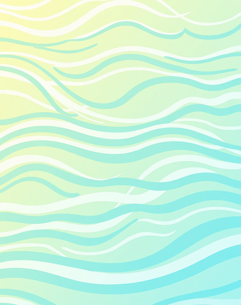 Soft Aqua Blue Wave Lines Rug