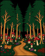 Enchanted Forest Mushroom Path Rug
