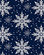 White Snowflakes on Navy Blue Rug