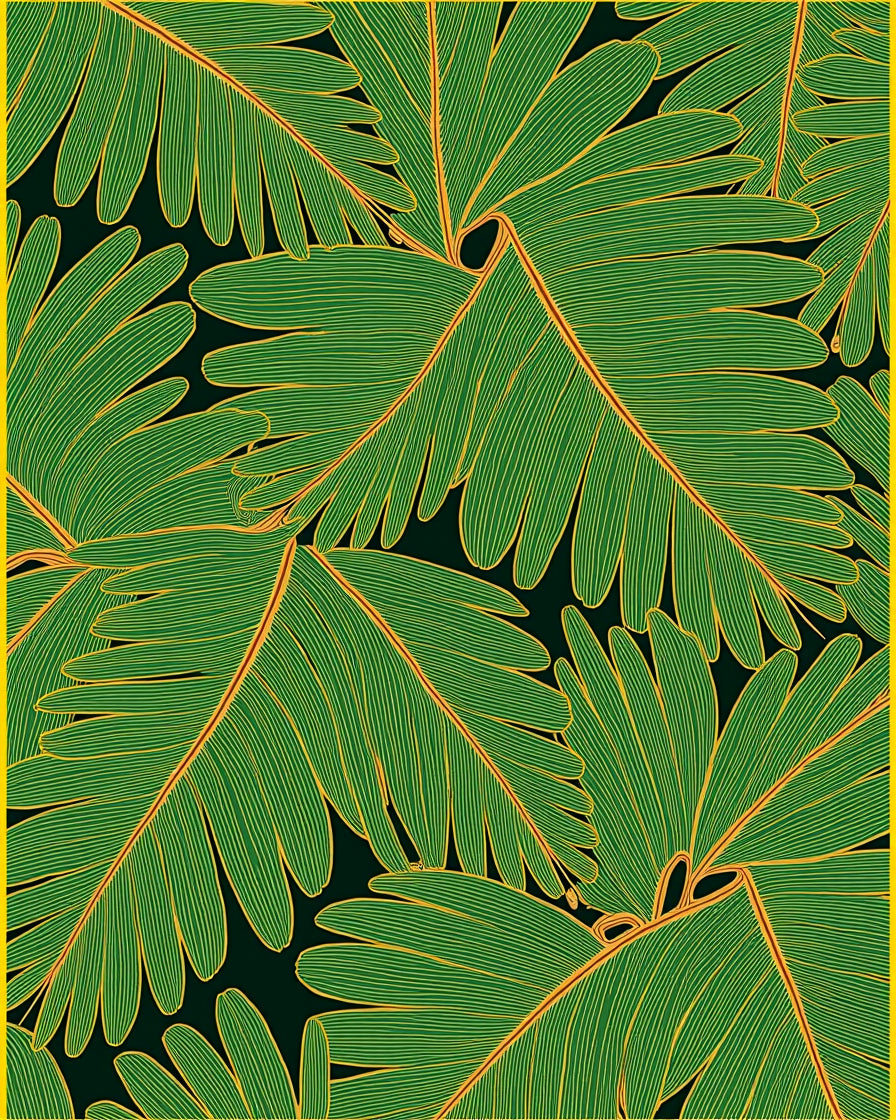 Verdant Green Leafy Display Rug