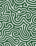 Deep Green Labyrinth Swirl Rug