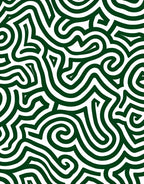 Deep Green Labyrinth Swirl Rug