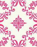 Bright Pink Floral Swirls Medallion Rug