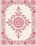 Elegant Rose Vine Medallion Center Rug