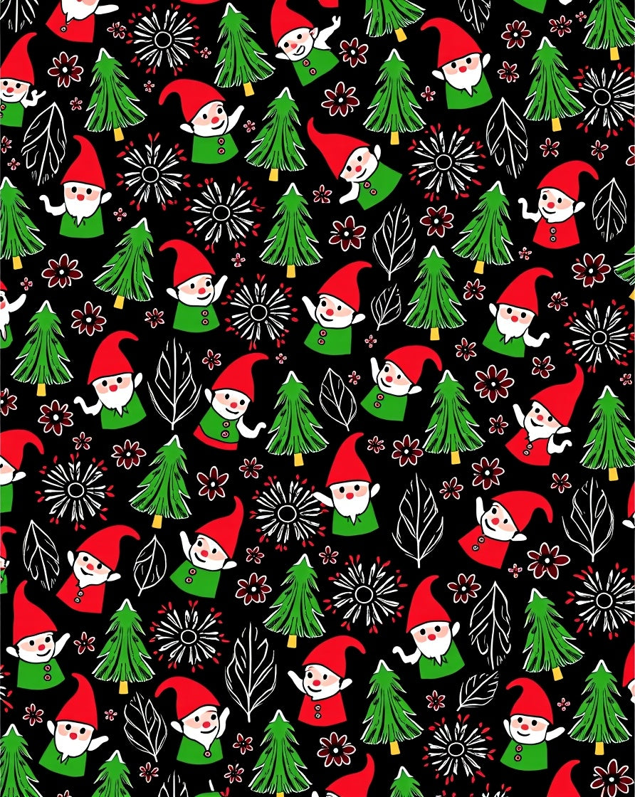 Festive Gnomes And Christmas Trees Rug