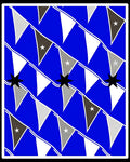 Bold Blue Bunting Star Flags Rug