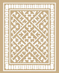 Geometric Golden Tribal Border Rug