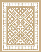 Geometric Golden Tribal Border Rug