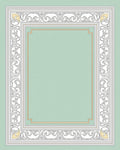 Classic White Floral Swirl Frame Rug