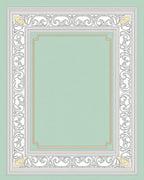 Classic White Floral Swirl Frame Rug