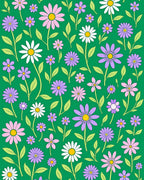 Retro Floral Meadow Daisy Rug
