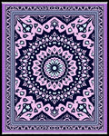 Soft Pink Navy Mandala Border Rug