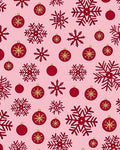 Festive Red Snowflake Ornament Repeat Rug