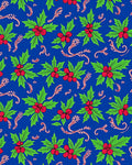 Scintillating Blue Holly Berry Sprigs Rug