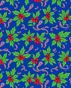 Scintillating Blue Holly Berry Sprigs Rug
