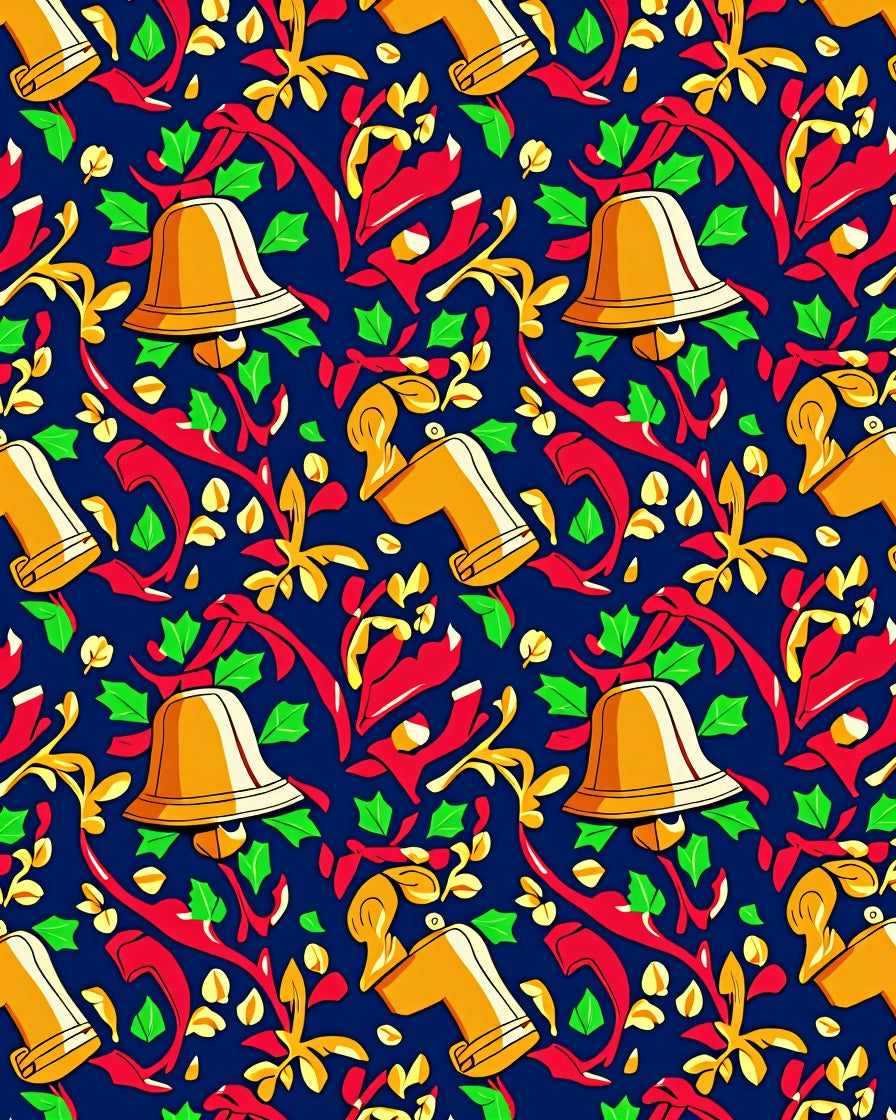 Golden Bell Holly Berry Garland Rug