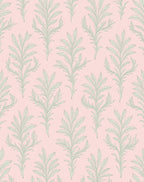 Pale Pink Fern Frond Repeating Rug