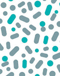 Aqua Gray Pill Shape Dots Rug
