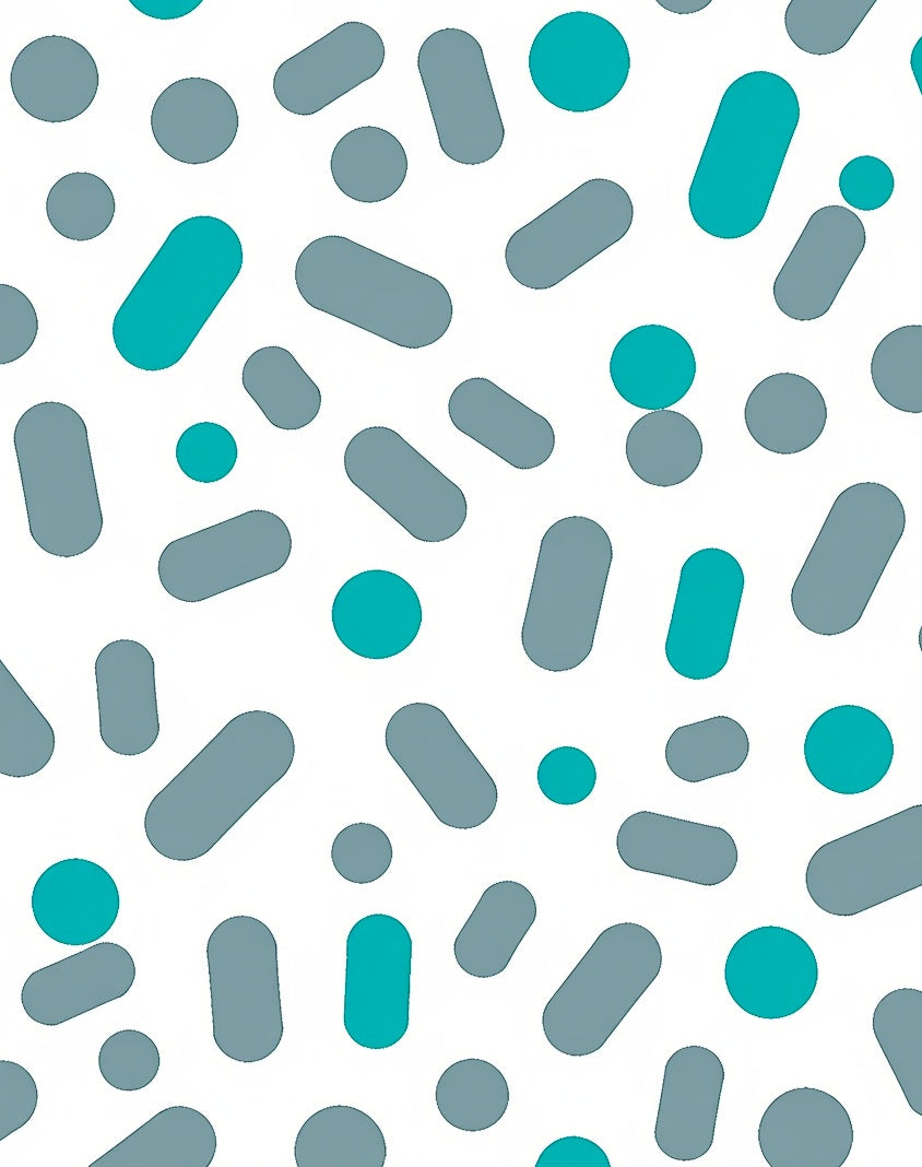 Aqua Gray Pill Shape Dots Rug