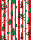 Red White Stripe Christmas Trees Rug