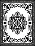 Classic Black Floral Medallion Border Rug