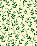 Dark Green Vine Botanical Swirls Rug