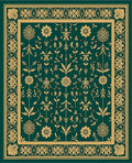 Emerald Gold Floral Botanical Garden Rug