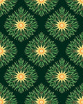 Emerald Green Yellow Floral Medallion Rug