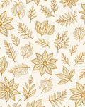 Golden Botanical Floral Arrangement Rug