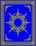 Vibrant Cobalt Yellow Symmetrical Bloom Rug