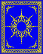 Vibrant Cobalt Yellow Symmetrical Bloom Rug