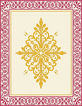 Glamorous Gold Floral Crimson Border Rug