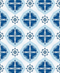 Navy Blue Vintage Geometric Medallion Rug