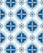 Navy Blue Vintage Geometric Medallion Rug