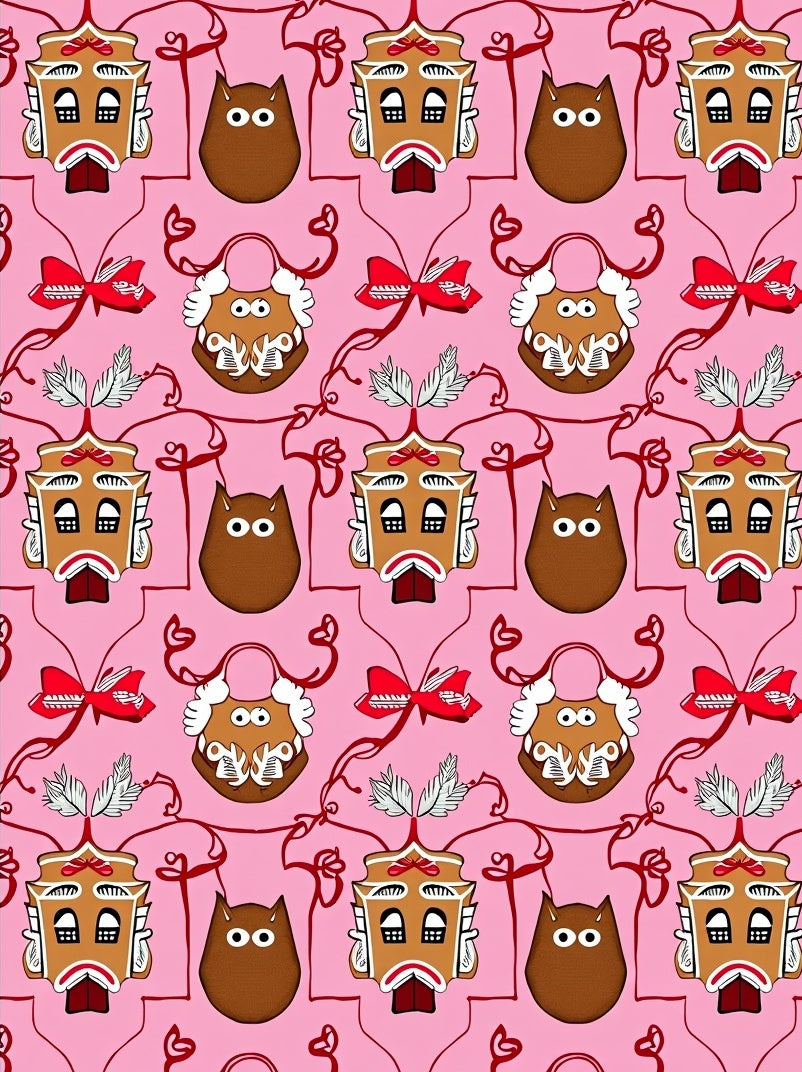 Whimsical Gingerbread House Owl Ribbon Rug
