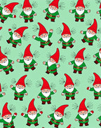 Festive Red Hat Green Gnome Scatter Rug