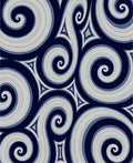 Navy Blue Swirling Abstract Spirals Rug
