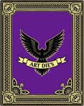 Ornate Black Eagle Purple Gold Border Rug