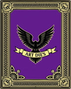 Ornate Black Eagle Purple Gold Border Rug