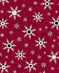 Deep Red White Snowflake Bloom Rug
