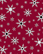 Deep Red White Snowflake Bloom Rug