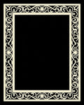 Cream Elaborate Scroll Border Rug