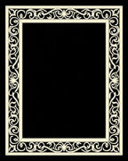 Cream Elaborate Scroll Border Rug