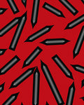 Red Abstract Pencil Scatter Rug