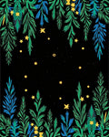 Enchanted Forest Starry Night Foliage Rug