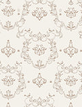 Elegant Brown Scrollwork Floral Medallion Rug